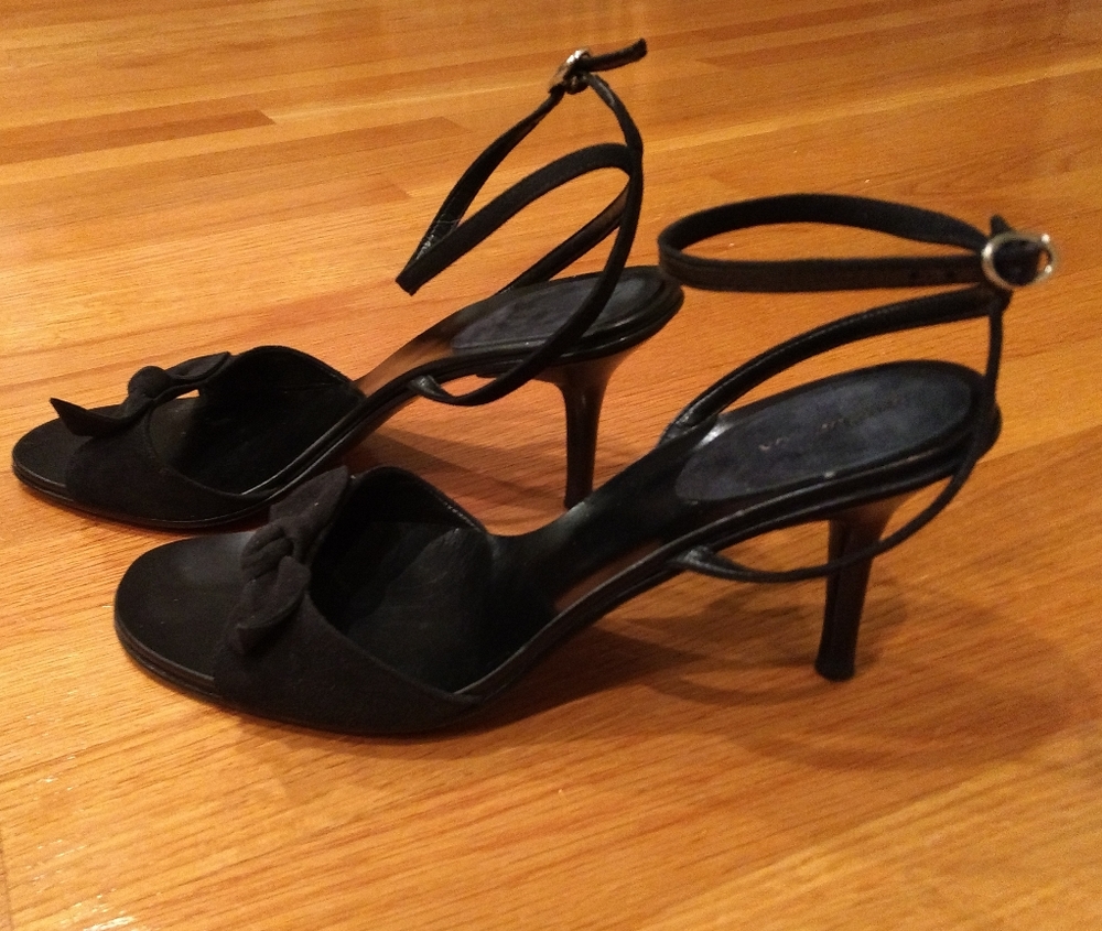Ann Taylor Ankle Strap Heels Black 9.5